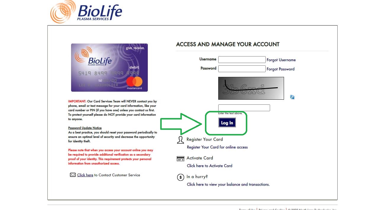 BioLife Debit Card Online Access